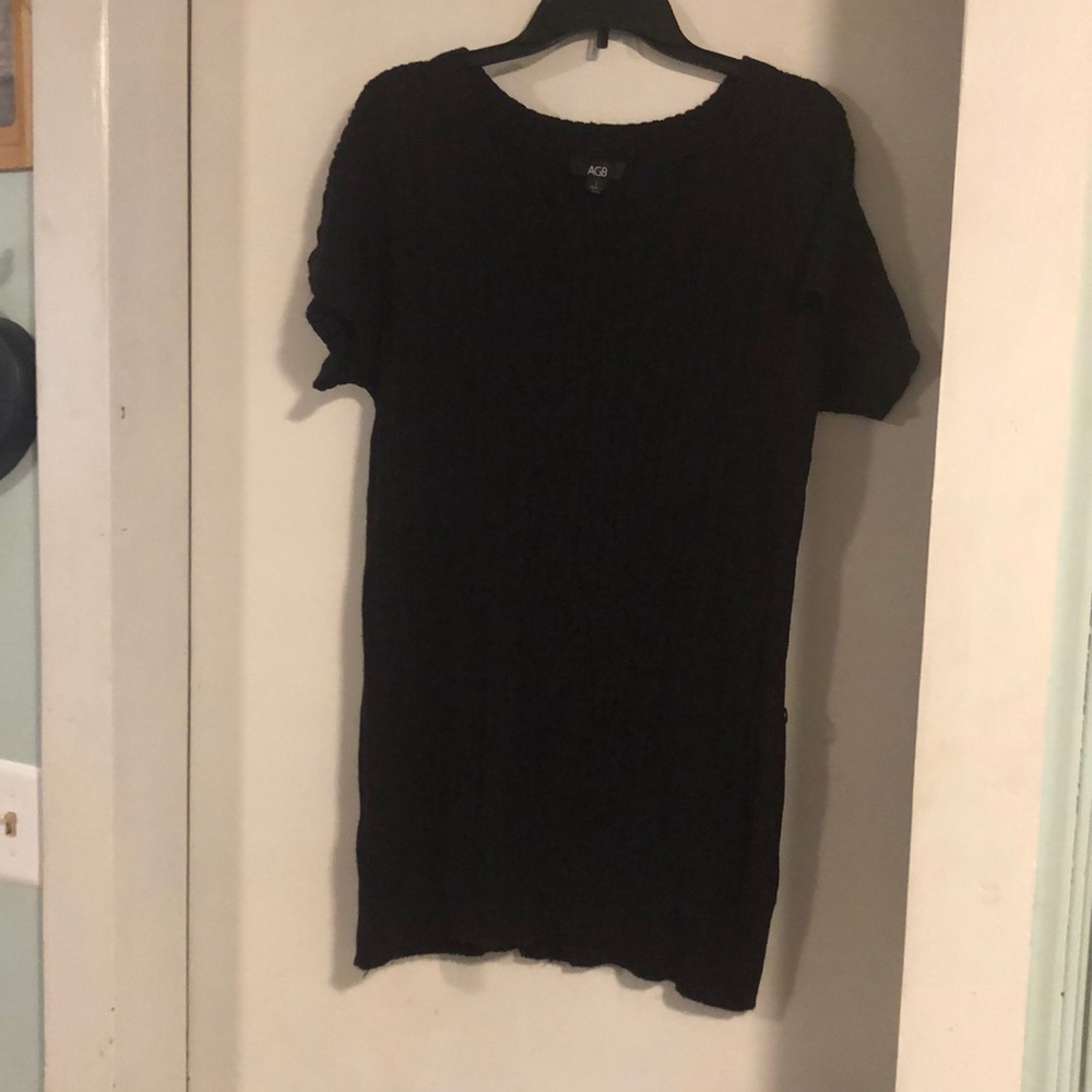 Plum short sleeve long sweater/dress. Size L
